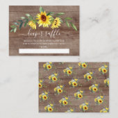 Rustieke gele zonnebloem Baby shower luier Raffle Informatiekaartje (Voorkant / Achterkant)