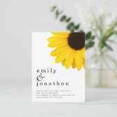 Rustieke gele zonnebloem bruiloft opslaan van de d aankondigingskaart (Staand voorkant)