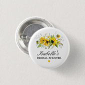 Rustieke Gele Zonnebloem Bruiloftsfeest Ronde Button 3,2 Cm (Voorkant /achterkant)