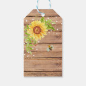 Rustieke gele zonnebloem dank u cadeaulabel (Achterkant)