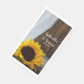 Rustieke Gele Zonnebloem en Schuur Houten Bruiloft Servet (Hoek)