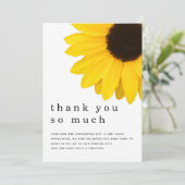 Rustieke gele zonnebloem Pas getrouwd foto dank u Bedankkaart (Staand voorkant)
