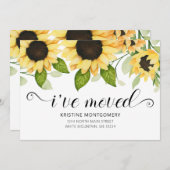 Rustieke Gele Zonnebloem Waterverf Bloemen Bewegen Aankondiging (Voorkant / Achterkant)