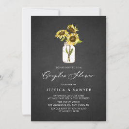 Rustieke Gele Zonnebloemen Mason Jar Couples Douch Kaart