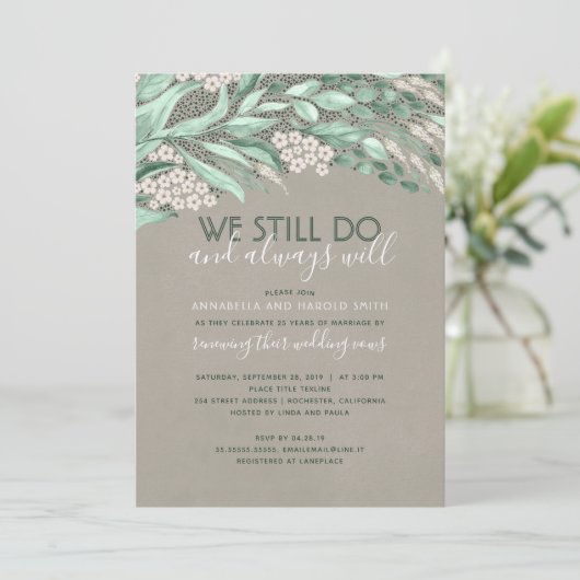 Rustieke Gelofte Vernieuwing Bruiloft Jubileum Gro Kaart (Staand voorkant)