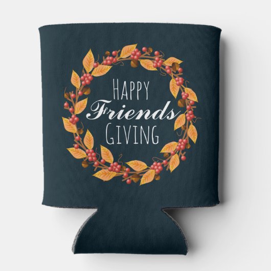 Rustieke gelukkige vrienden geven bessen krans blikjeskoeler (Achterkant)