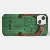 Rustieke Geluks Hoefijzer Iers Gepersonaliseerd iPhone Hoesje (Achterkant horizontaal)