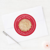 Rustieke 'Gemaakt met Liefde' Appeltaart Sticker (Envelop)