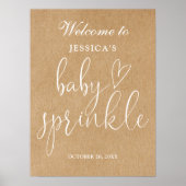 Rustieke genderneutrale Baby Sprinkle welkomstbord Poster (Voorkant)