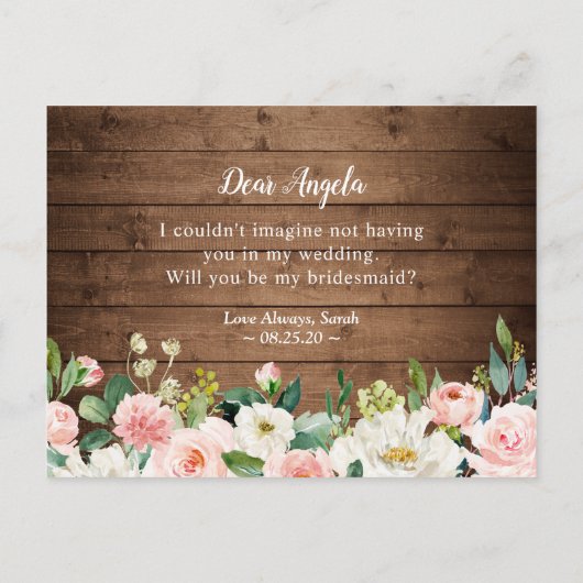 Rustieke geometrische bloemen zijn mijn bruidsmeis uitnodiging briefkaart (Achterkant)