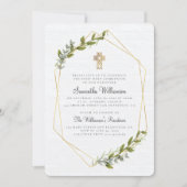 Rustieke Geometrische Bloemige Eerste Communie Uit Kaart (Voorkant)