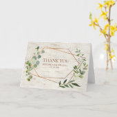 Rustieke geometrische eucalyptus berk foto bruilof kaart (Gele Bloem)