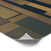 Rustieke geometrische harmonie - houten abstract o poster (Hoek)