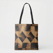 Rustieke geometrische houten geruite patroon tote bag (Voorkant)