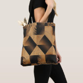 Rustieke geometrische houten geruite patroon tote bag (Dichtbij)