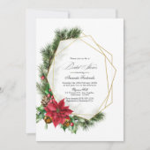 Rustieke geometrische Poinsettia vakantie Vrijgeze Kaart (Voorkant)