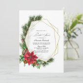 Rustieke geometrische Poinsettia vakantie Vrijgeze Kaart (Staand voorkant)