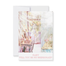 Rustieke gepersonaliseerde bruidsmeisje uitnodigin