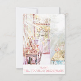 Rustieke gepersonaliseerde bruidsmeisje uitnodigin kaart
