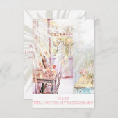 Rustieke gepersonaliseerde bruidsmeisje uitnodigin kaart (Voorkant / Achterkant)