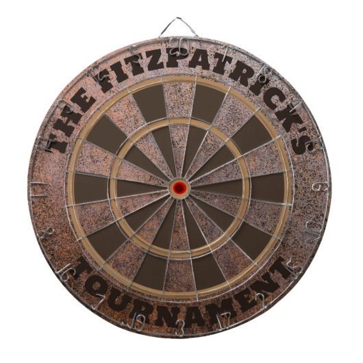 Rustieke gepersonaliseerde familienaam dartbord (Voorkant)