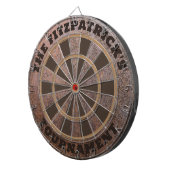 Rustieke gepersonaliseerde familienaam dartbord (Voorkant Rechts)