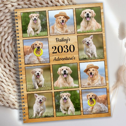 Rustieke gepersonaliseerde foto collage huisdier h planner