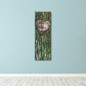 Rustieke gepersonaliseerde gesneden boom hart lief canvas afdruk (Insitu (Houten vloer))