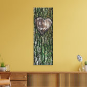 Rustieke gepersonaliseerde gesneden boom hart lief canvas afdruk (Insitu (Woonkamer))
