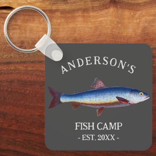 Rustieke gepersonaliseerde Gevist hut Sleutelhanger (Voorkant)