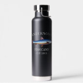 Rustieke gepersonaliseerde Gevist hut Waterfles (Links)