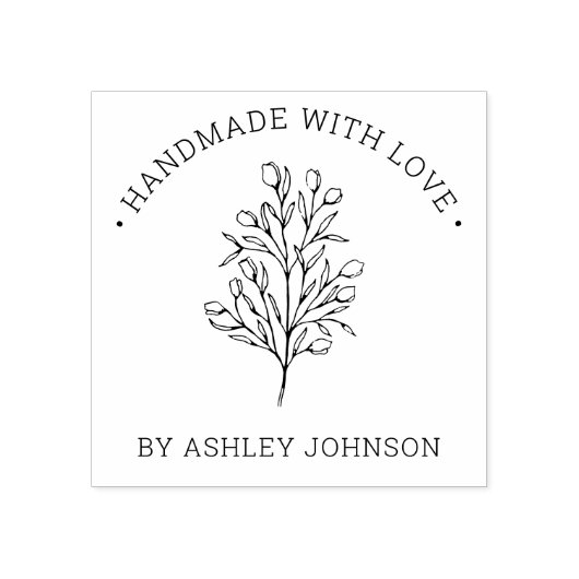 Rustieke gepersonaliseerde handgemaakte met liefde rubberstempel (Afrduk)