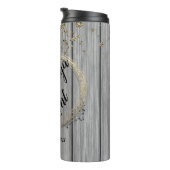 Rustieke gepersonaliseerde krans Floral Glitter br Thermosbeker (Geroteerd rechts)