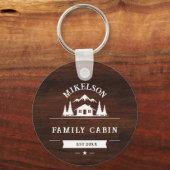 Rustieke gepersonaliseerde naam Family Cabin Sleutelhanger (Voorkant)