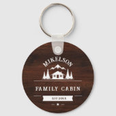 Rustieke gepersonaliseerde naam Family Cabin Sleutelhanger (Achterkant)