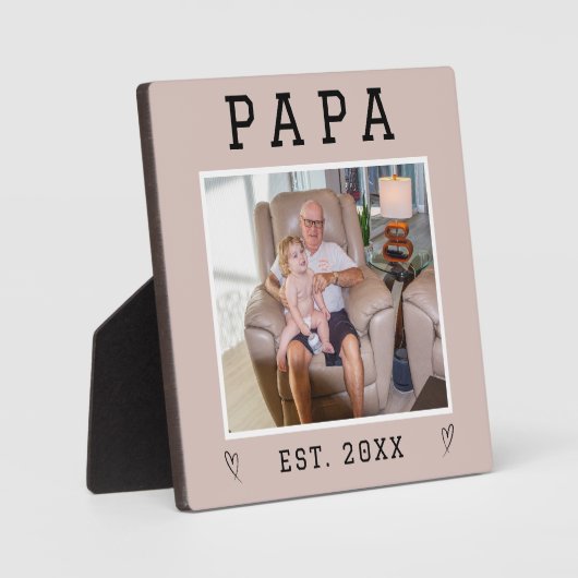 Rustieke gepersonaliseerde opa foto plaque fotoplaat (Voorkant)