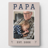 Rustieke gepersonaliseerde papa en opa foto plaque fotoplaat (voorkant)