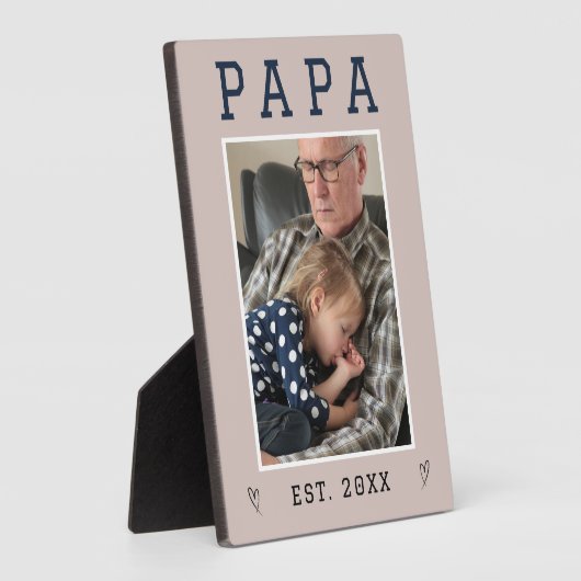 Rustieke gepersonaliseerde papa en opa foto plaque fotoplaat (Zijkant)