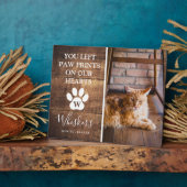 Rustieke Gepersonaliseerde Pootafdruk Kat Ter Heri Fotoplaat (Zijkant)