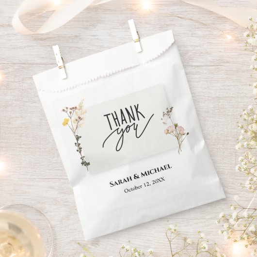 Rustieke geperste bloem Dank u bruiloft Bedankzakje (Geknipt)