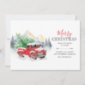 Rustieke geplakte rode vrachtwagen Kerstmis Feestdagenkaart (Voorkant)