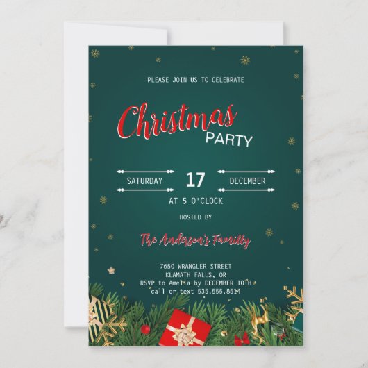 Rustieke geschenken sterren kerstfeest kaart (Voorkant)