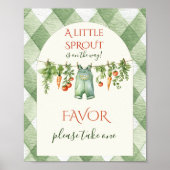 Rustieke Geslacht Neutrale Spruit Baby Shower Favo Poster (Voorkant)