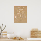 Rustieke geslachtsneutrale babysprinkle welkomstbo poster (Keuken)