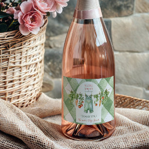 Rustieke Geslachtsneutrale Kleine Spruit Baby Show Sparkling Wijnetiket