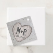 Rustieke Gesneden Hart Beginletters Berkenboom Tro Bedankjes Labels (In situ)