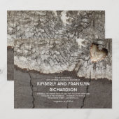 Rustieke Gesneden Hart Berk Houten Huwelijksjubile Kaart (Voorkant / Achterkant)