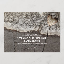 Rustieke Gesneden Hart Berk Houten Huwelijksjubile Kaart