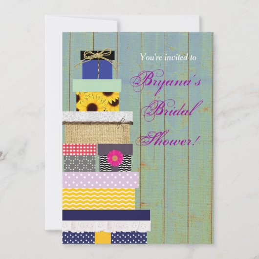 Rustieke gestapelde geschenken Vrijgezellenfeest c Kaart (Voorkant)