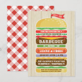 Rustieke Gestapelde Hamburger Koppel Bruiloft BBQ Kaart (Voorkant / Achterkant)